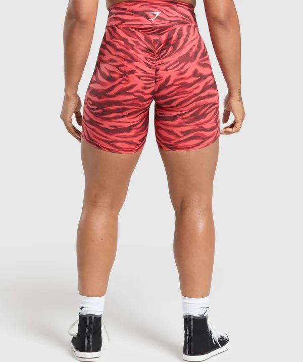 Fashion Gymshark Power Tight Shorts VarsityPinkPrint