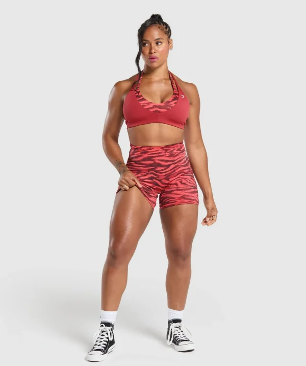 Fashion Gymshark Power Tight Shorts VarsityPinkPrint