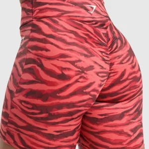 Fashion Gymshark Power Tight Shorts VarsityPinkPrint