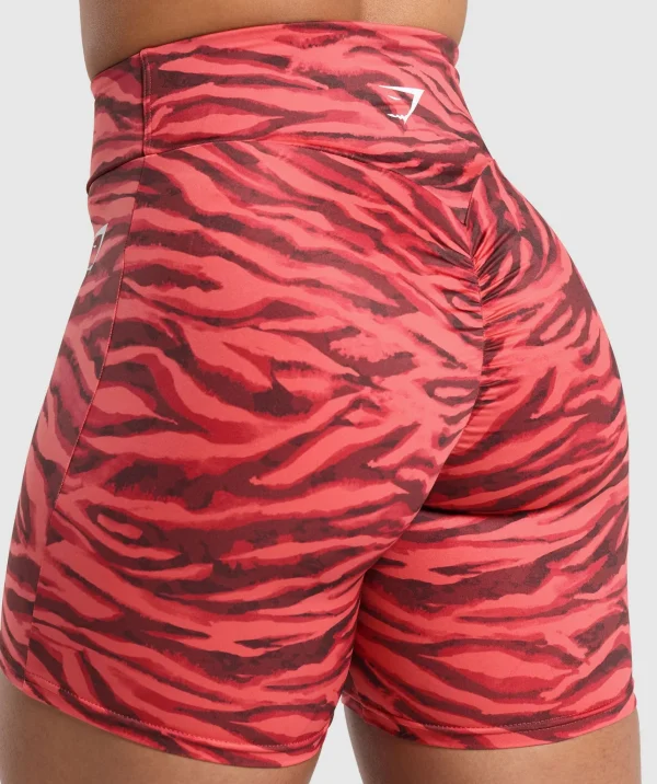 Fashion Gymshark Power Tight Shorts VarsityPinkPrint