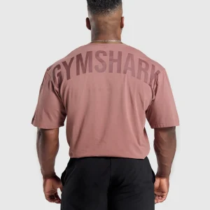 Fashion Gymshark Power T-Shirt BrickBrown