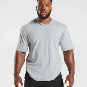 Outlet Gymshark Power T-Shirt LightGreyCoreMarl