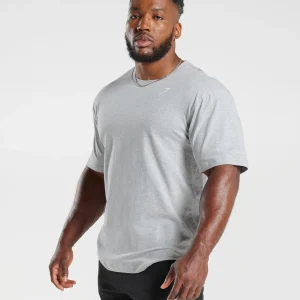 Outlet Gymshark Power T-Shirt LightGreyCoreMarl