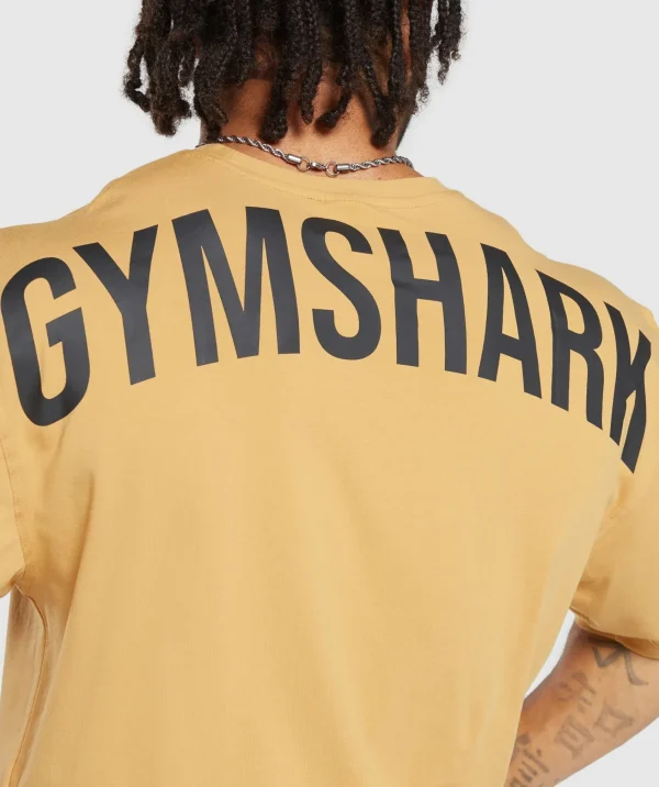 Discount Gymshark Power T-Shirt RusticYellow/Black