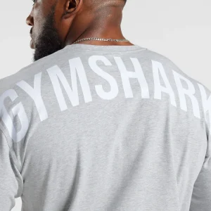 Outlet Gymshark Power T-Shirt LightGreyCoreMarl