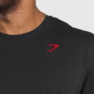 Discount Gymshark Power T-Shirt Black/ConditioningRed