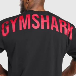 Discount Gymshark Power T-Shirt Black/ConditioningRed