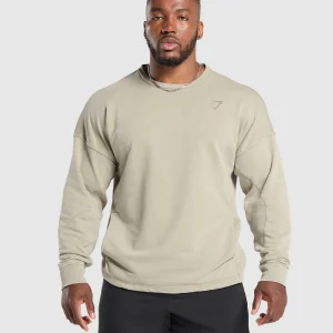 Clearance Gymshark Power Washed Crew EcruBrown