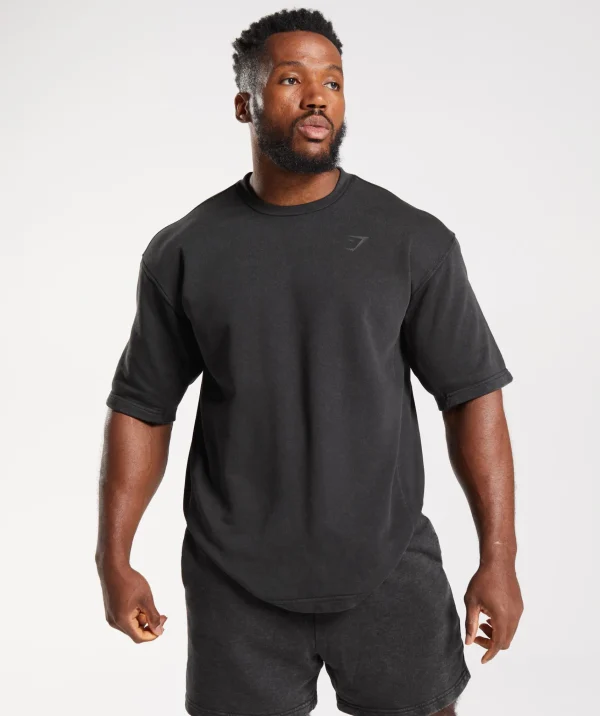 Fashion Gymshark Power Washed Short Sleeve Crew Black