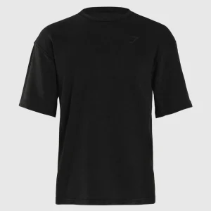 Fashion Gymshark Power Washed Short Sleeve Crew Black