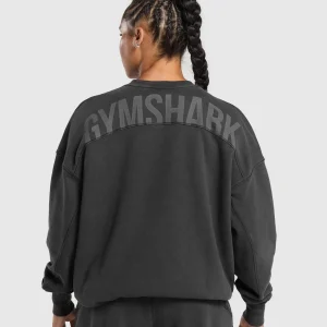 Clearance Gymshark Power Washed Sweatshirt Black