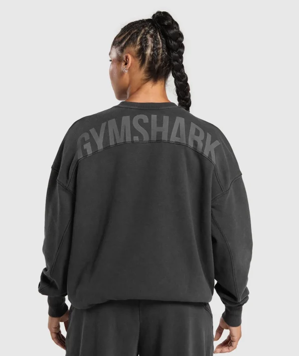 Clearance Gymshark Power Washed Sweatshirt Black