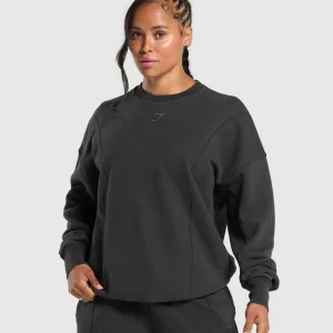 Clearance Gymshark Power Washed Sweatshirt Black