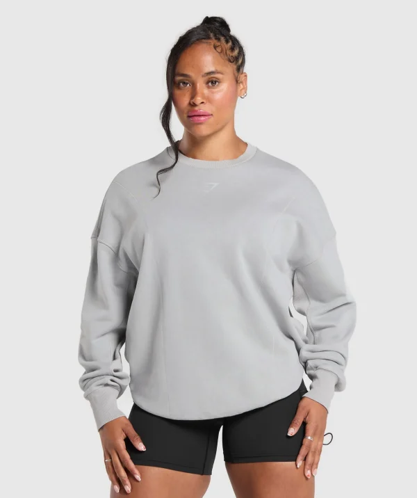 Online Gymshark Power Washed Sweatshirt SilverGrey