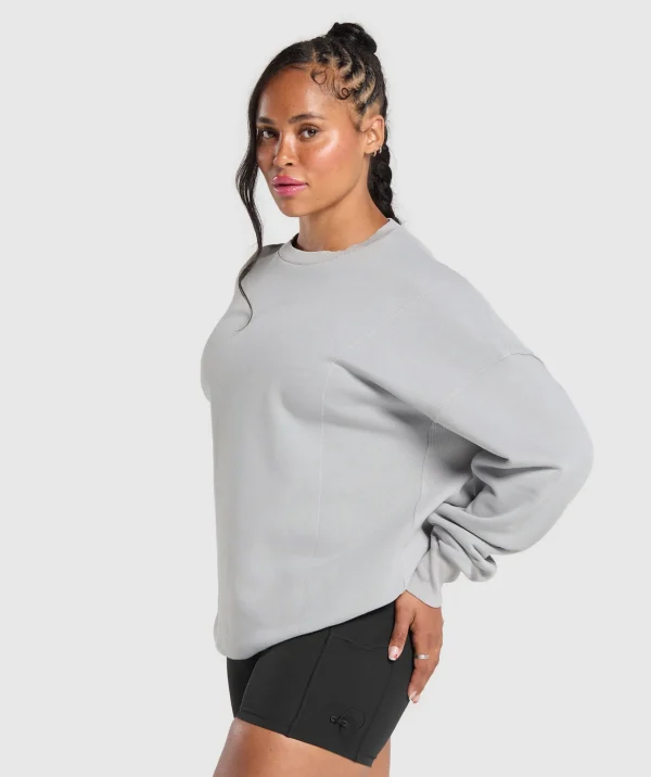 Online Gymshark Power Washed Sweatshirt SilverGrey