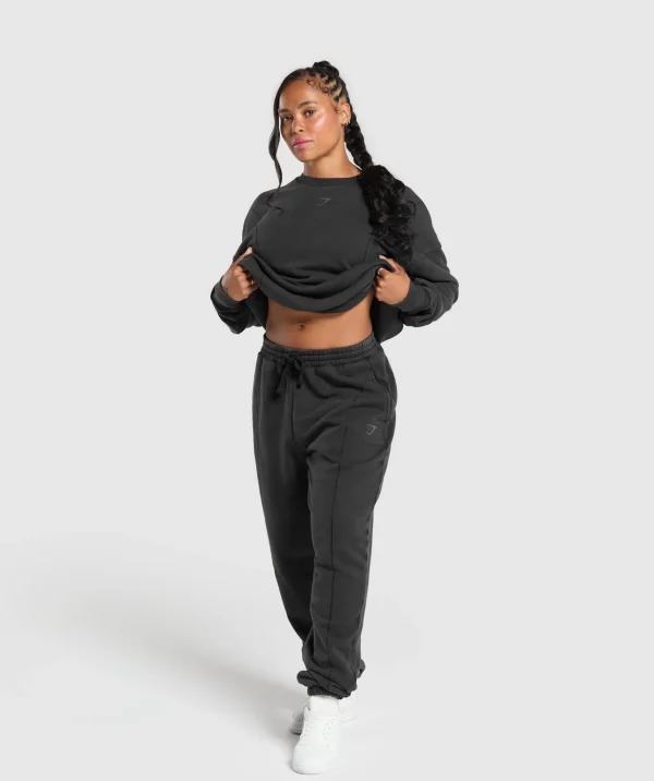 Clearance Gymshark Power Washed Sweatshirt Black