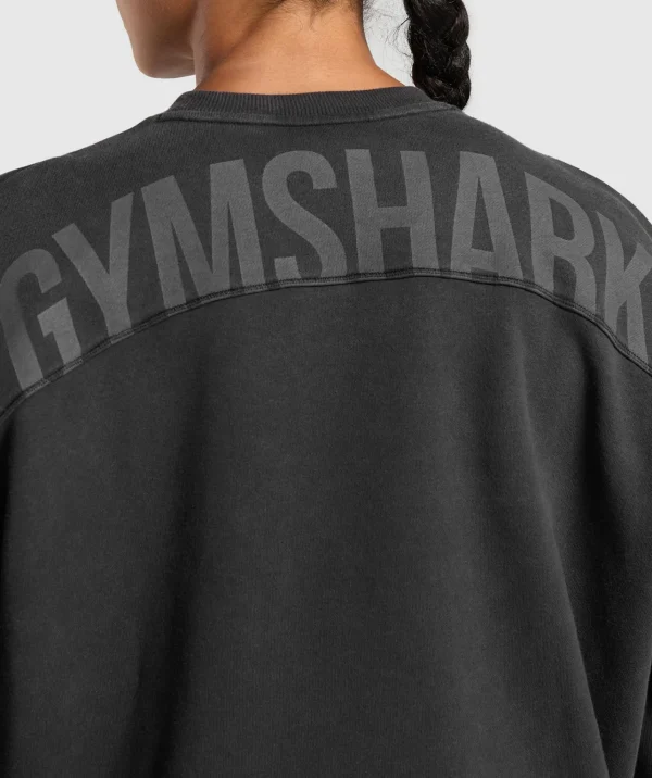 Clearance Gymshark Power Washed Sweatshirt Black