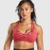 Sale Gymshark Power x T Back Sports Bra VarsityPink