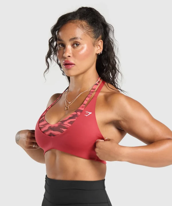 Sale Gymshark Power x T Back Sports Bra VarsityPink