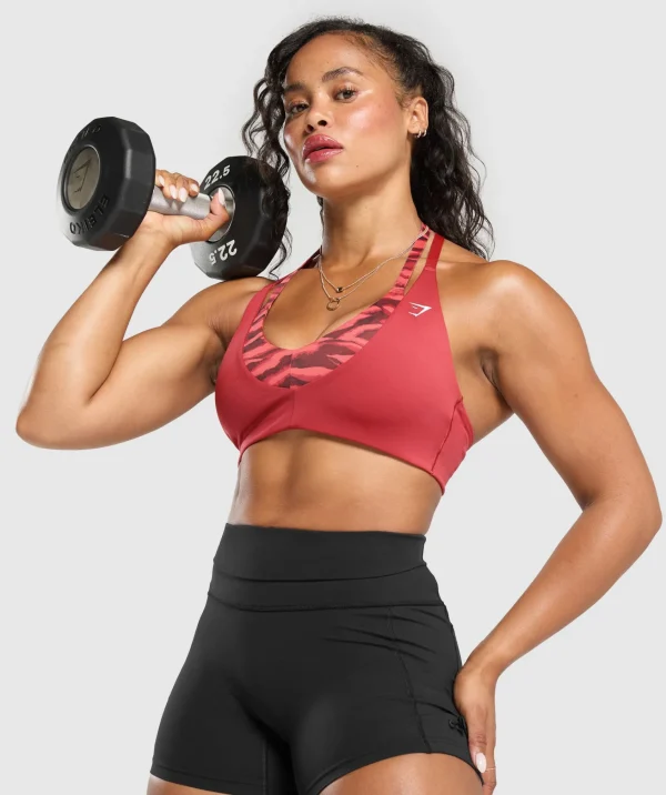 Sale Gymshark Power x T Back Sports Bra VarsityPink