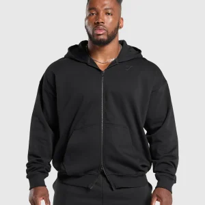 Online Gymshark Power Zip Up Hoodie Black