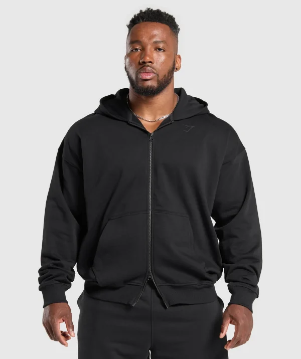 Online Gymshark Power Zip Up Hoodie Black