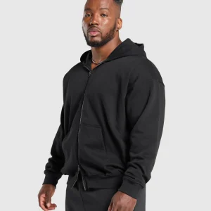 Online Gymshark Power Zip Up Hoodie Black