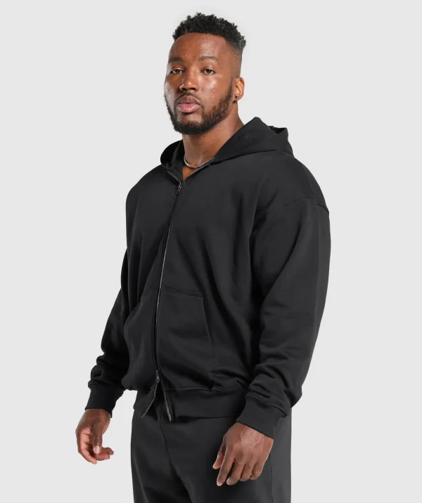 Online Gymshark Power Zip Up Hoodie Black