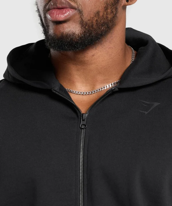 Online Gymshark Power Zip Up Hoodie Black