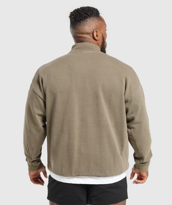 Discount Gymshark Premium Legacy 1/4 Zip CamoBrown