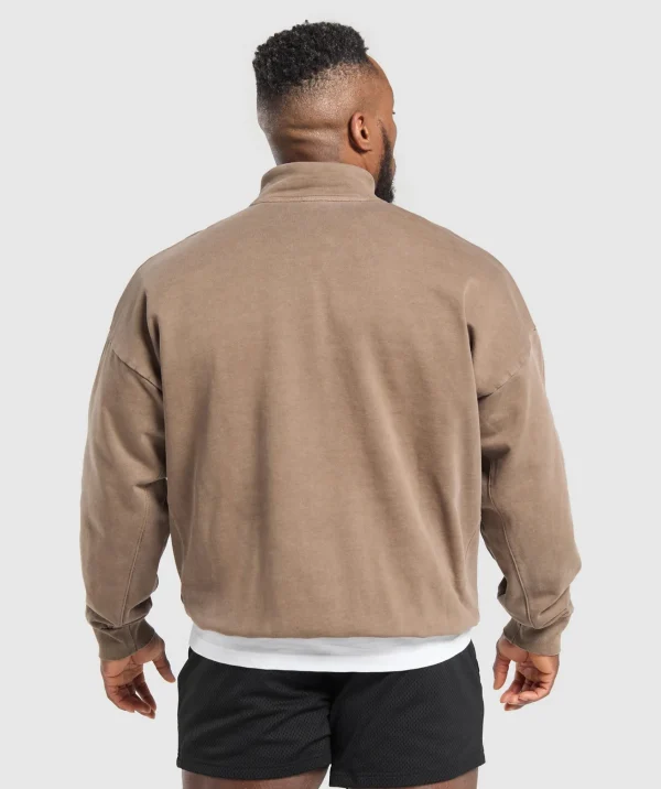 Sale Gymshark Premium Legacy 1/4 Zip SoftBrown