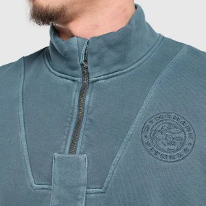 Outlet Gymshark Premium Legacy 1/4 Zip CargoBlue