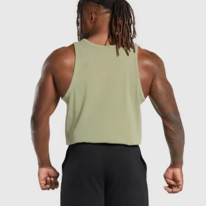 Online Gymshark Premium Legacy Tank NaturalSageGreen