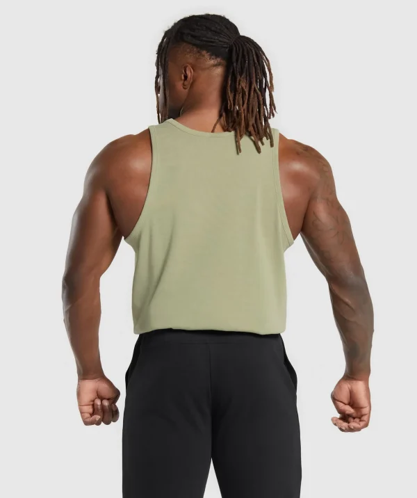 Online Gymshark Premium Legacy Tank NaturalSageGreen