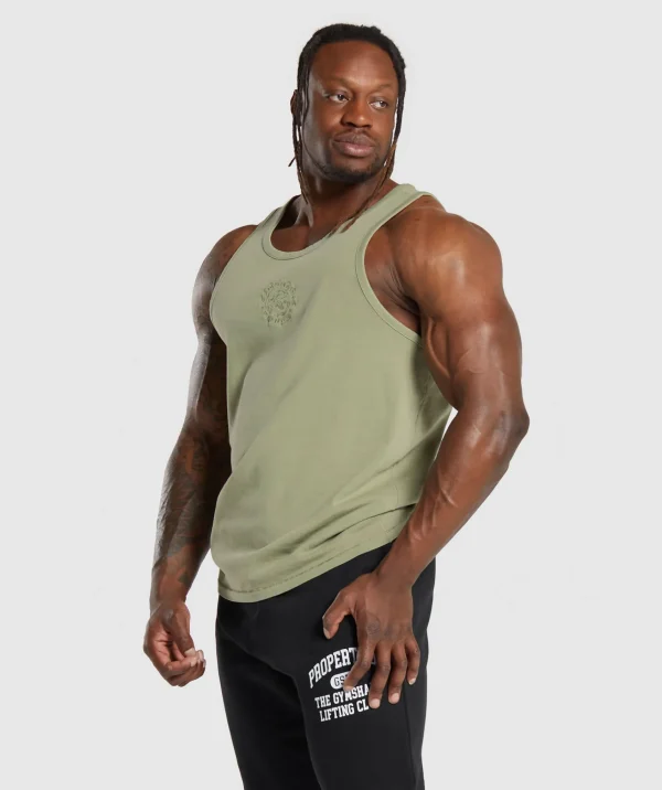 Online Gymshark Premium Legacy Tank NaturalSageGreen