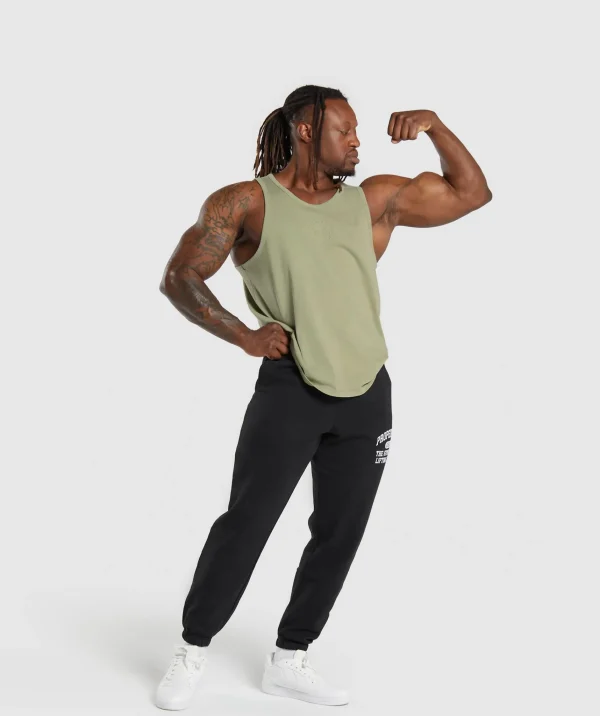 Online Gymshark Premium Legacy Tank NaturalSageGreen