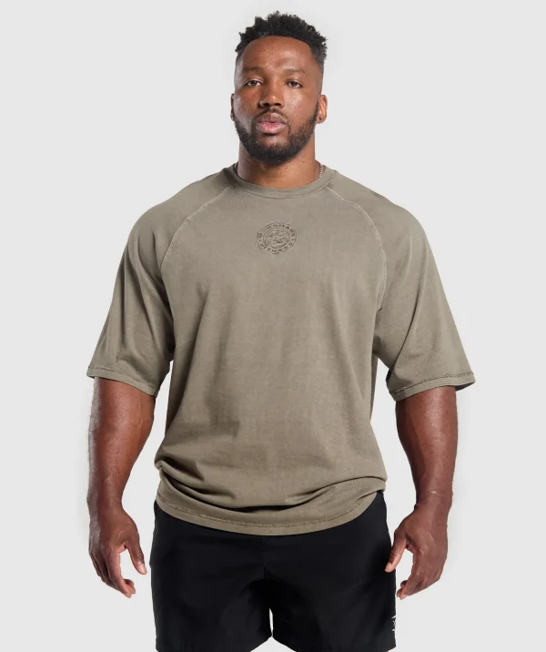 Discount Gymshark Premium Legacy T-Shirt CamoBrown