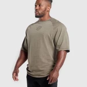 Discount Gymshark Premium Legacy T-Shirt CamoBrown