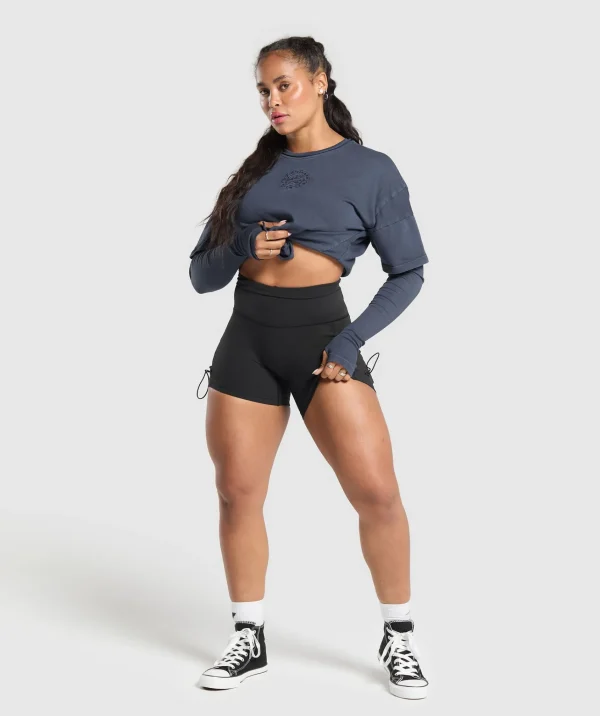 Best Gymshark Premium Legacy Washed 2-in-1 Long Sleeve HeavyBlue