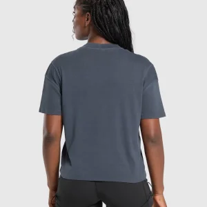 Discount Gymshark Premium Legacy Washed Oversized T-Shirt HeavyBlue