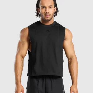 Discount Gymshark Premium Lifting Boxy Cut Off Tank Black