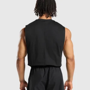 Discount Gymshark Premium Lifting Boxy Cut Off Tank Black