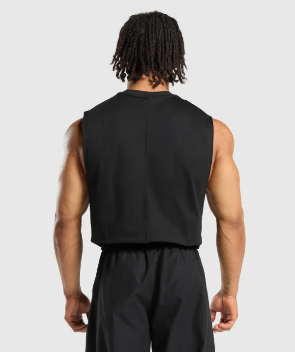 Discount Gymshark Premium Lifting Boxy Cut Off Tank Black