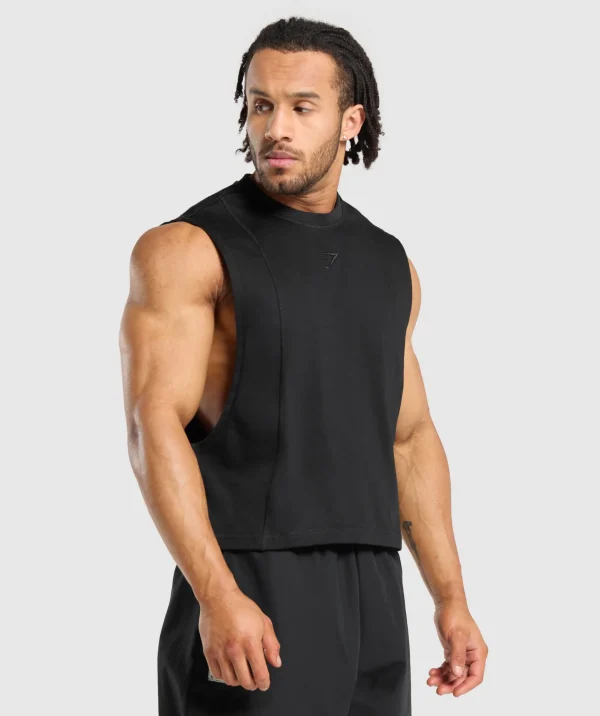 Discount Gymshark Premium Lifting Boxy Cut Off Tank Black