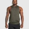 New Gymshark Premium Lifting Drop Arm Tank StrengthGreen