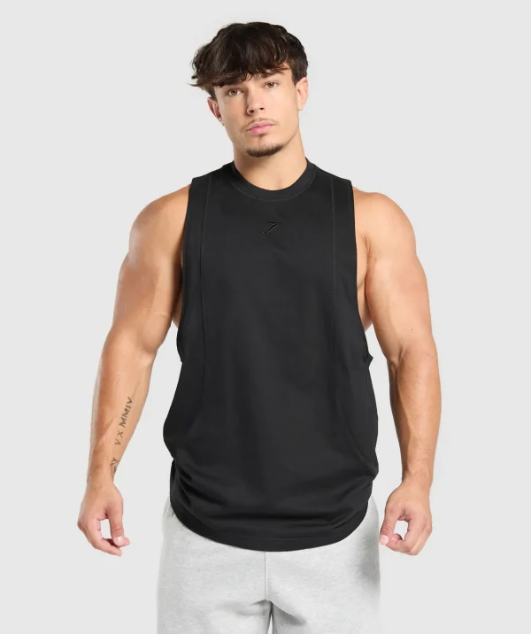 Sale Gymshark Premium Lifting Drop Arm Tank Black