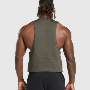 New Gymshark Premium Lifting Drop Arm Tank StrengthGreen