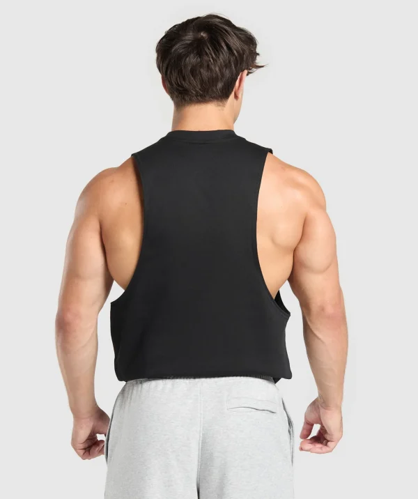 Sale Gymshark Premium Lifting Drop Arm Tank Black