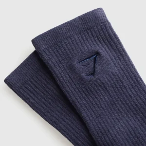 Fashion Gymshark Premium Sharkhead Crew Sock HeavyBlue