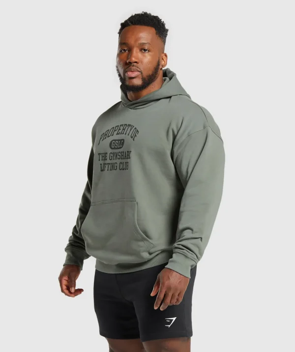 Online Gymshark Property Of Hoodie UnitGreen